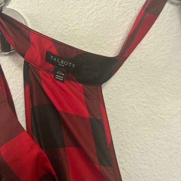 Talbots Red and Black Checkered Sleeveless Top - Picture 3 of 10
